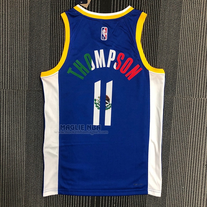Maglia
 Klay Thompson NO 11 Golden State Warriors Icon Royal Special Mexico Edition Blu
